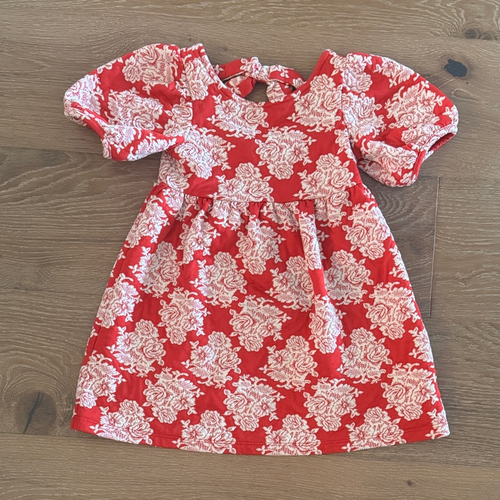 Janie and Jack Red and White Floral Dress